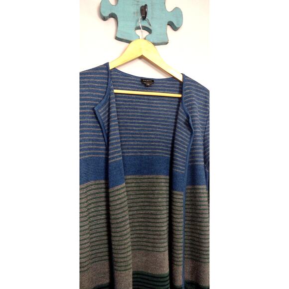 Talbots Pure Merino Wool Cardigan Size Medium Lagenlook Long - Picture 3 of 10